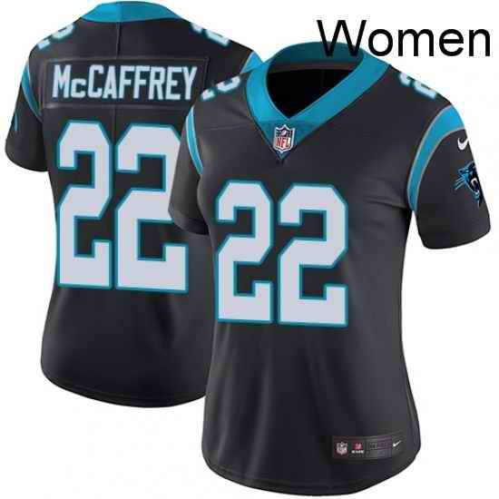 Womens Nike Carolina Panthers 22 Christian McCaffrey Elite Black Team Color NFL Jersey